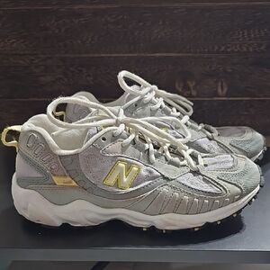 New Balance Gray and Yellow Sneakers